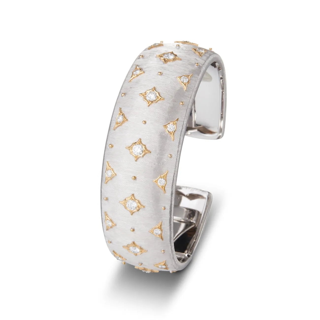 Macri Giglio 18K White & Yellow Gold Diamond Cuff Bracelet