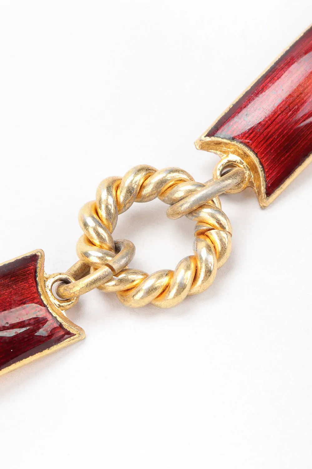 Mahogany Enamel Chain Belt