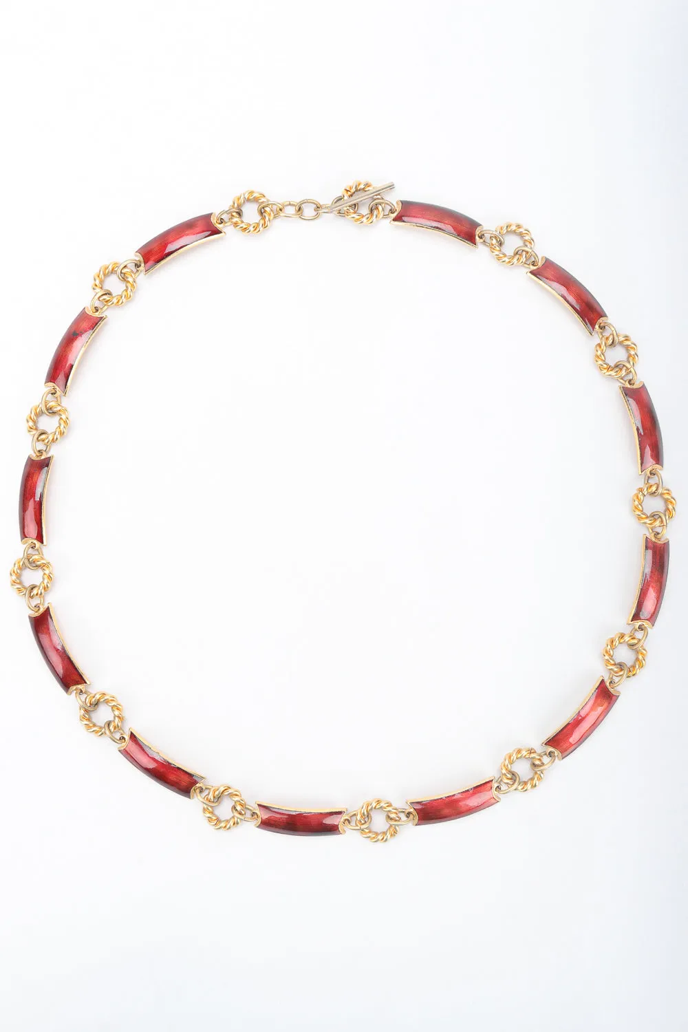 Mahogany Enamel Chain Belt