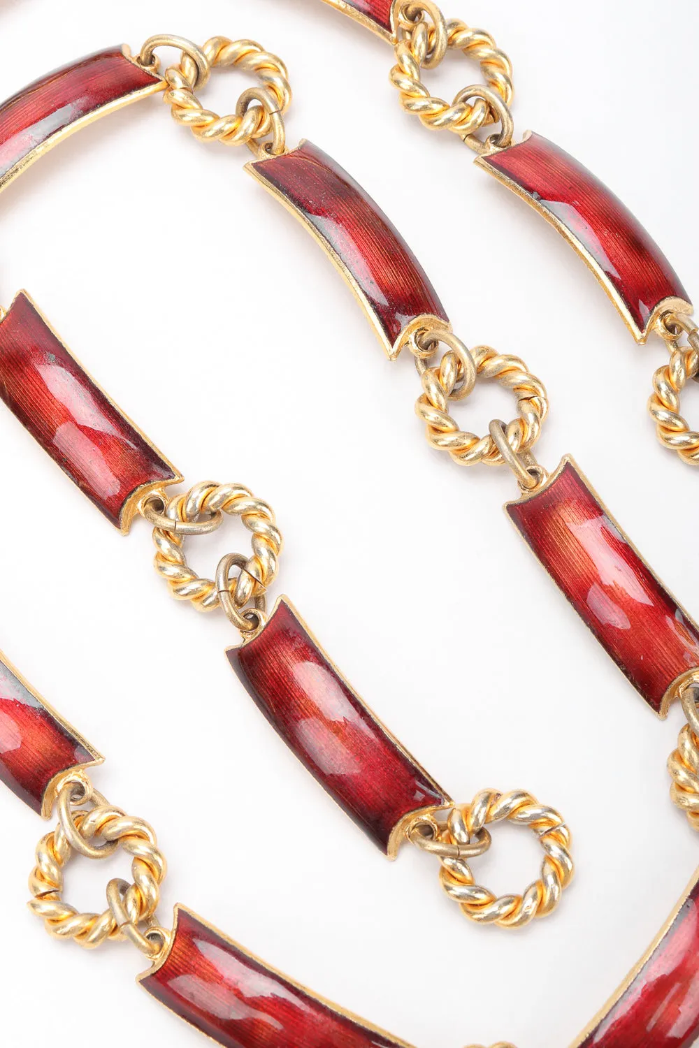 Mahogany Enamel Chain Belt