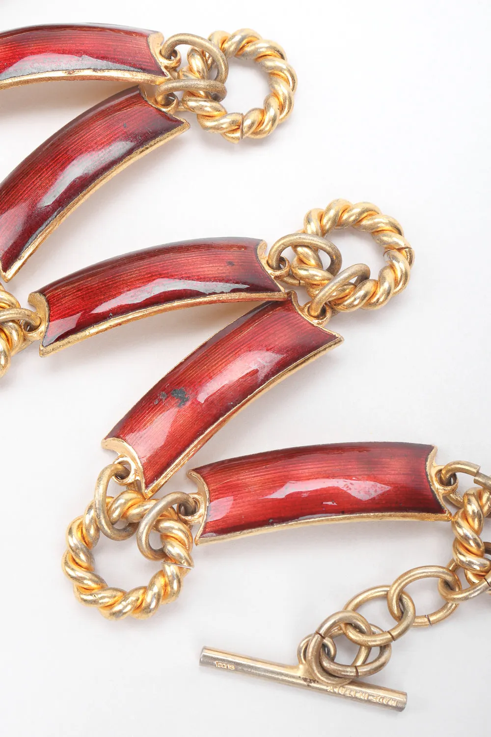 Mahogany Enamel Chain Belt