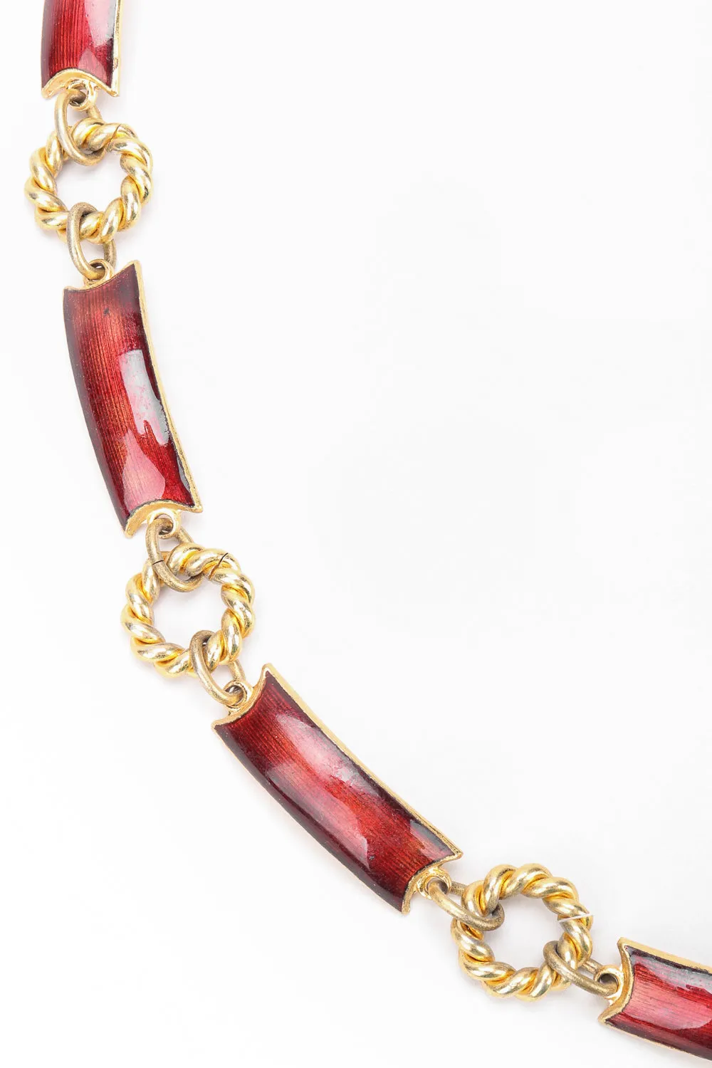 Mahogany Enamel Chain Belt