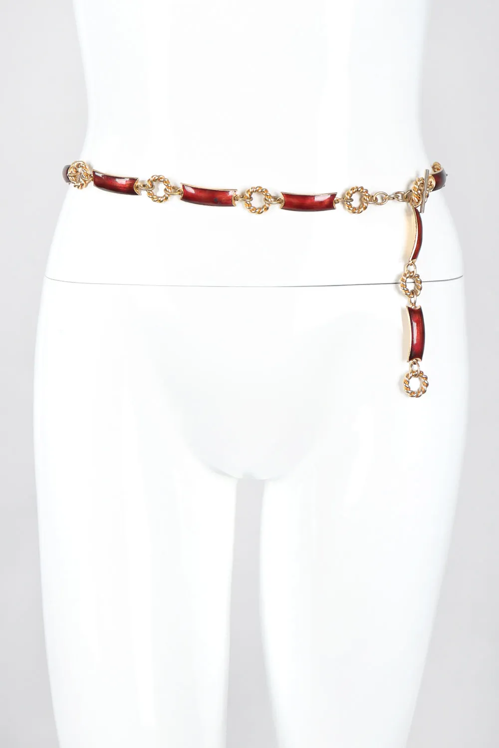 Mahogany Enamel Chain Belt