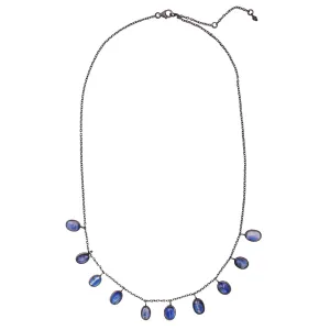Many Moons Necklace in Kyanite & Antiqued Sterling
