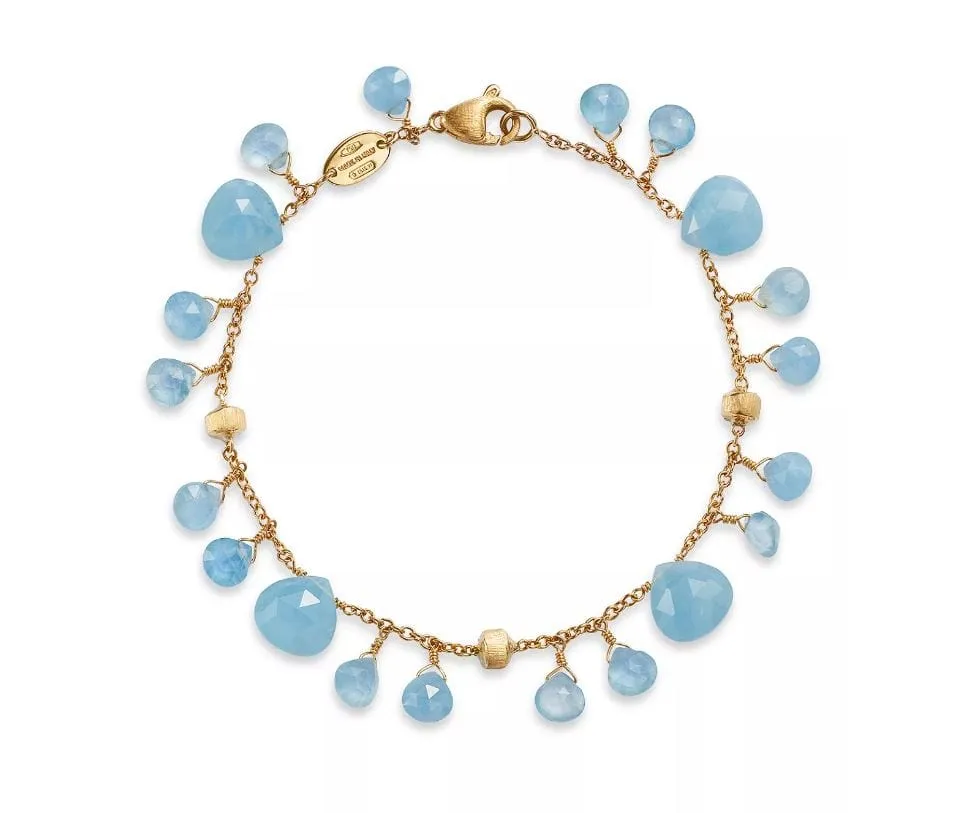 Marco Bicego 18K Yellow Gold Paradise Aquamarine Dangle Bracelet