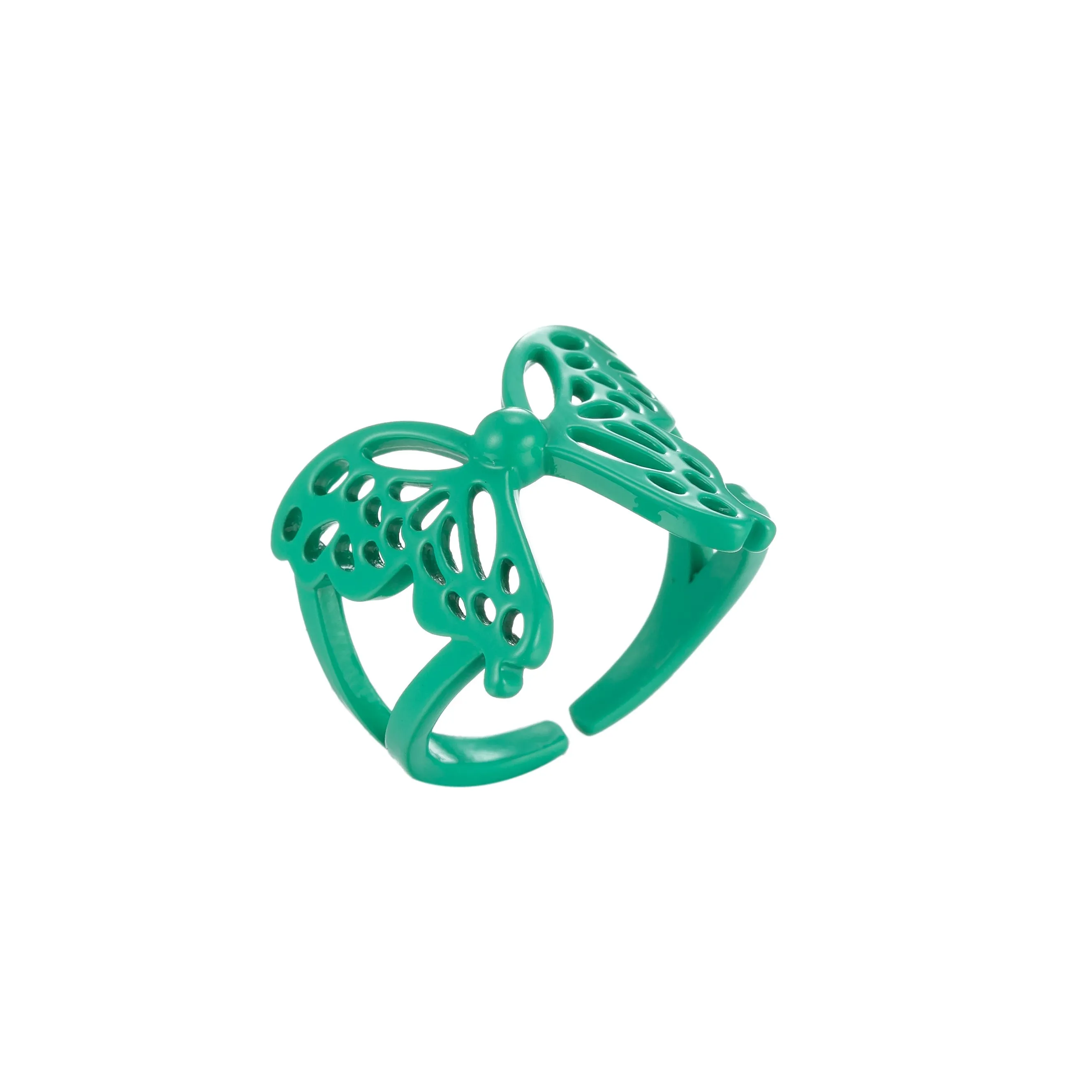 Mariposa Butterfly Ring Enamel Statement Jewelry Open Adjustable Ring Y2K Colorful Ring