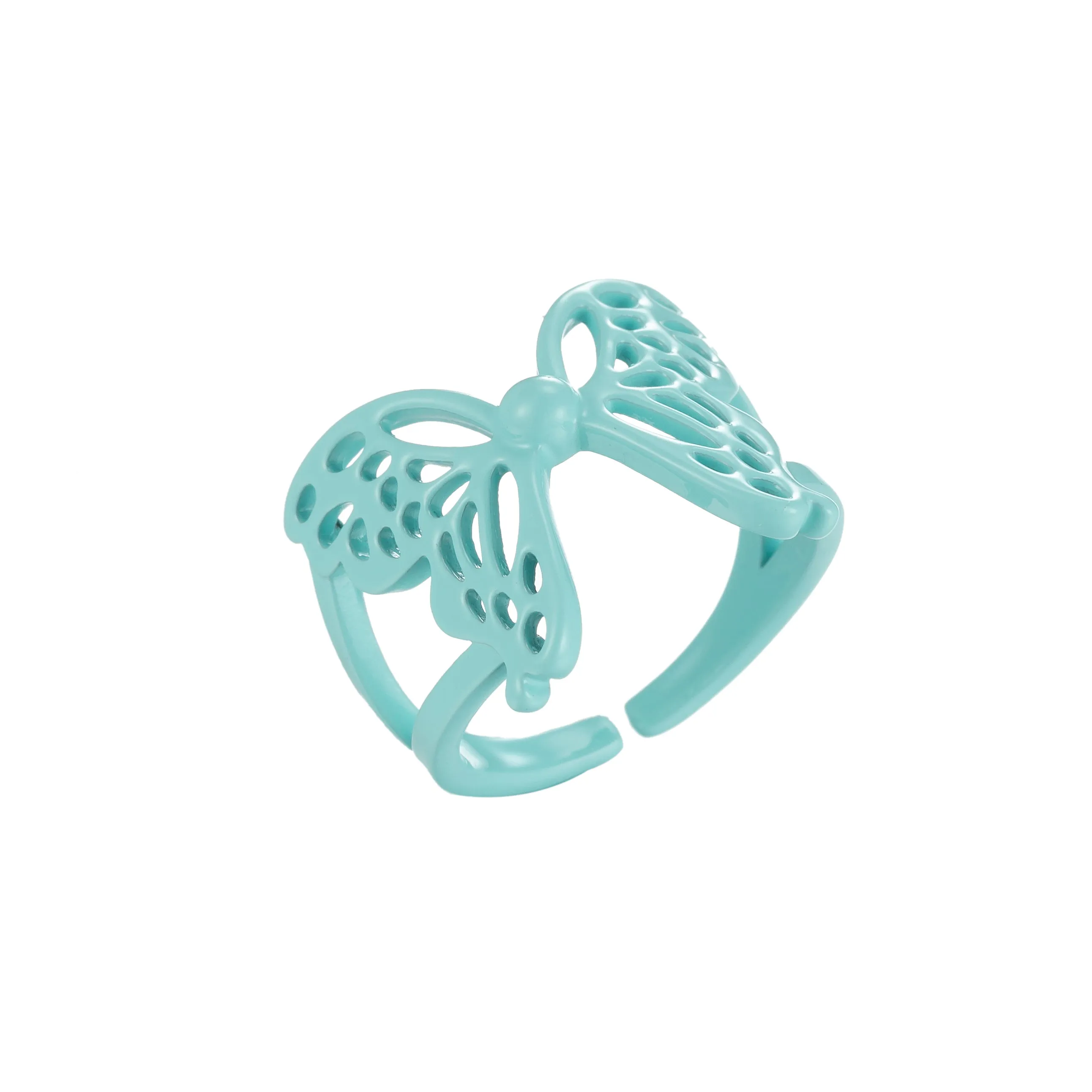 Mariposa Butterfly Ring Enamel Statement Jewelry Open Adjustable Ring Y2K Colorful Ring