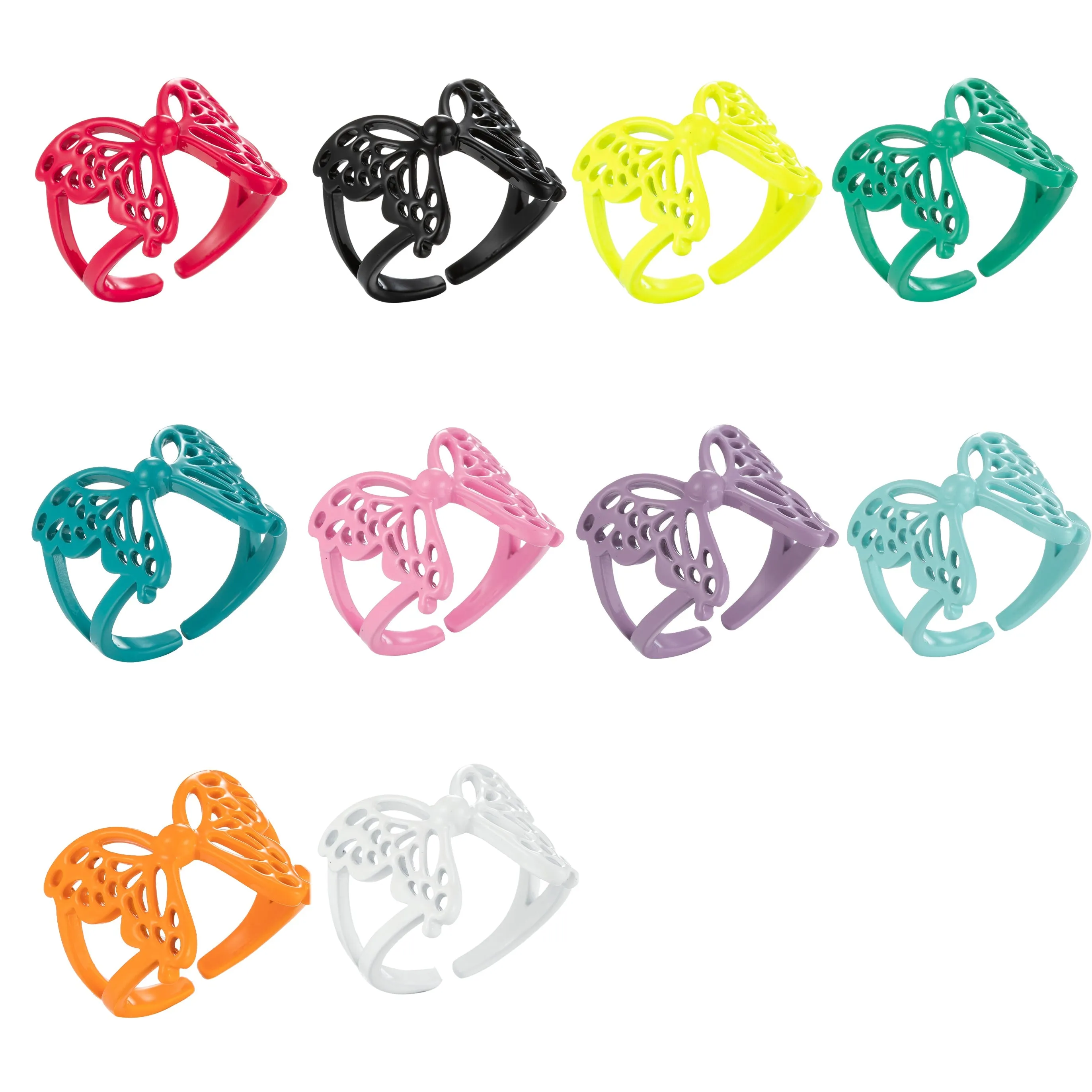 Mariposa Butterfly Ring Enamel Statement Jewelry Open Adjustable Ring Y2K Colorful Ring