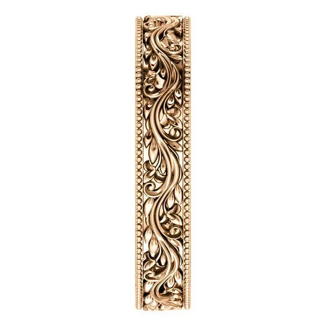 Matthew Sculptural-Inspired Milgrain Wedding Band