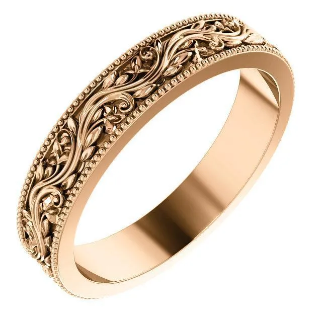 Matthew Sculptural-Inspired Milgrain Wedding Band