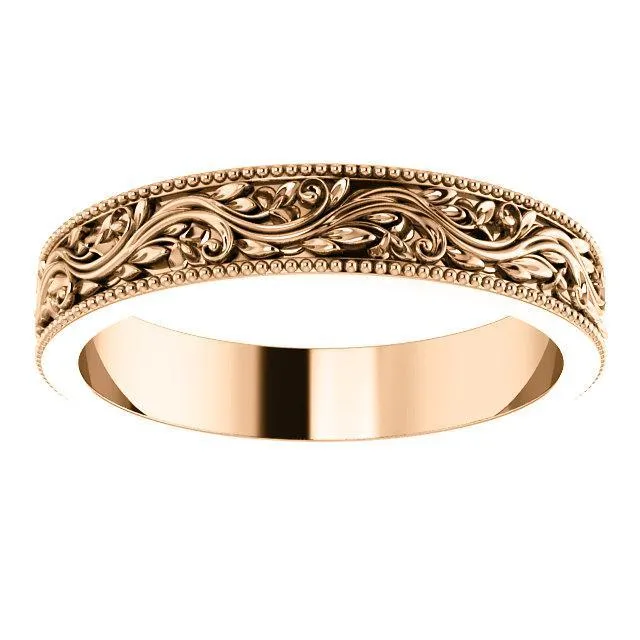 Matthew Sculptural-Inspired Milgrain Wedding Band