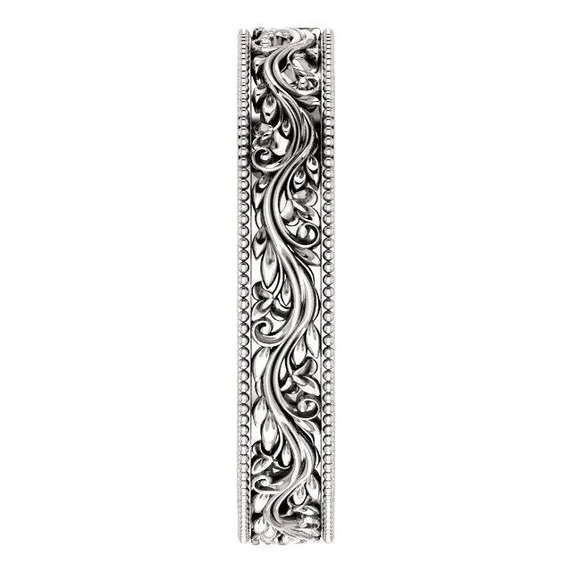 Matthew Sculptural-Inspired Milgrain Wedding Band