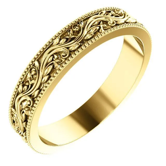 Matthew Sculptural-Inspired Milgrain Wedding Band