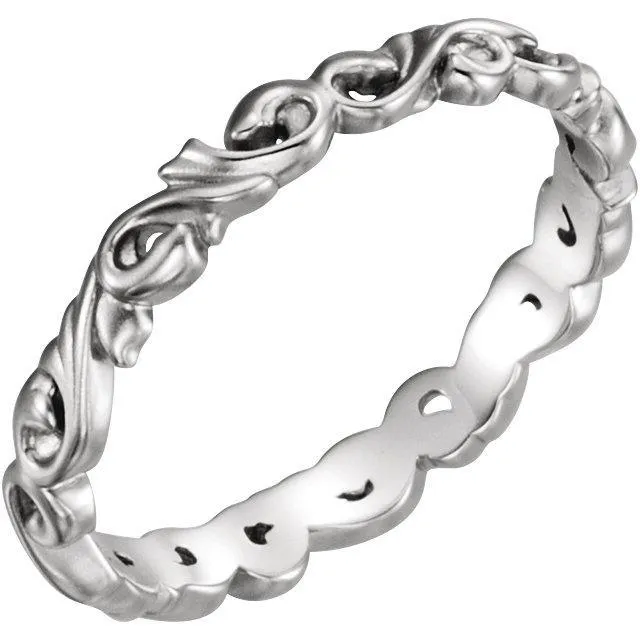 Matthew Sculptural-Inspired Scroll Design Band