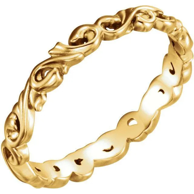 Matthew Sculptural-Inspired Scroll Design Band