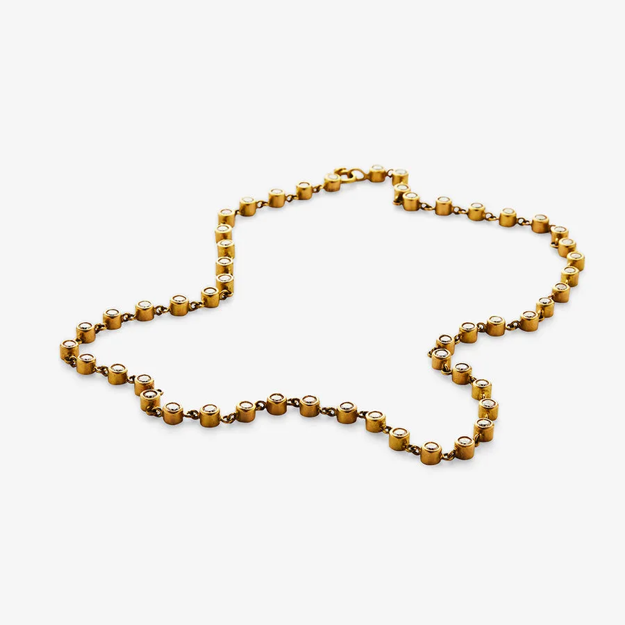 Meadow Rivière Diamond Necklace in 20K Peach Gold- 16"