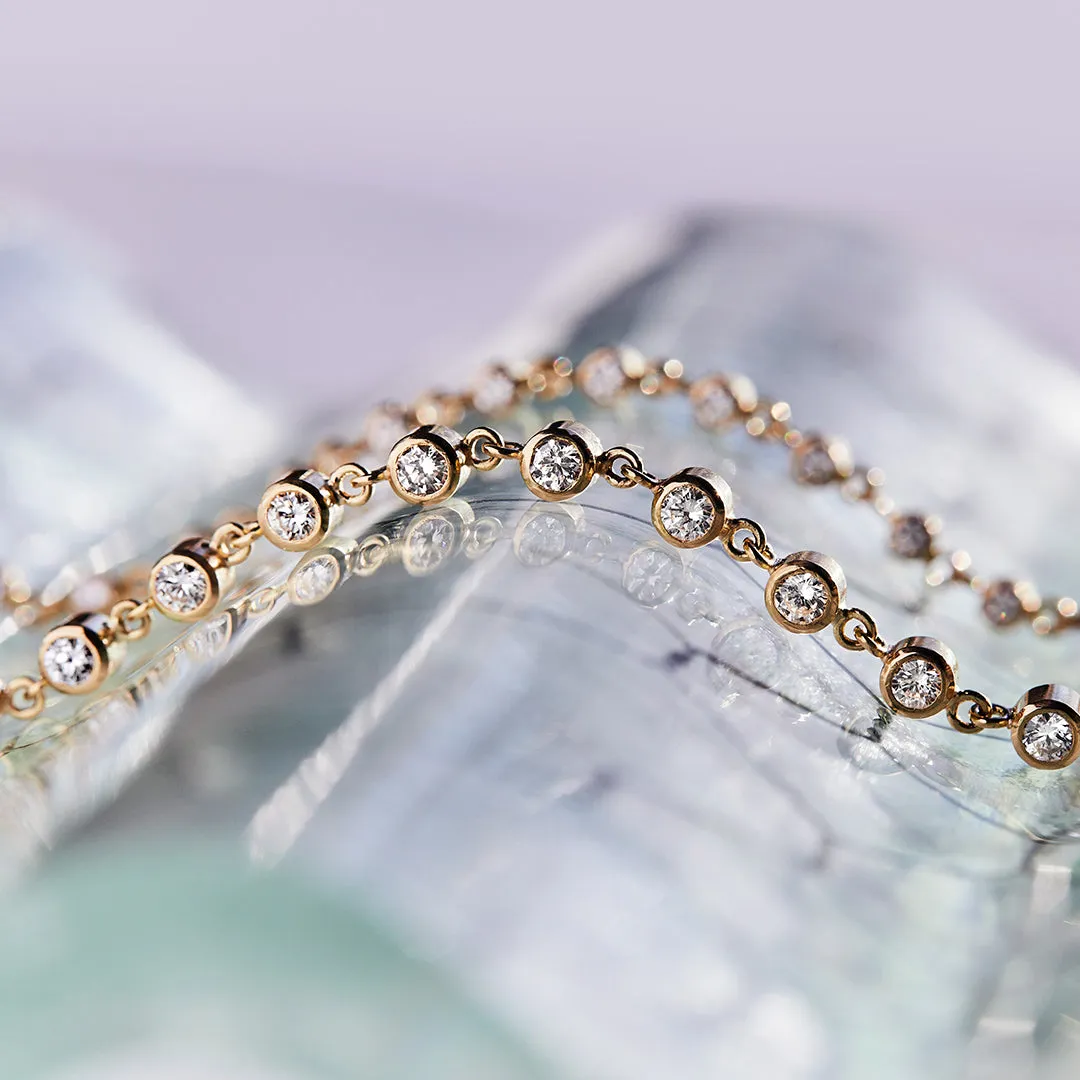 Meadow Rivière Diamond Necklace in 20K Peach Gold- 16"