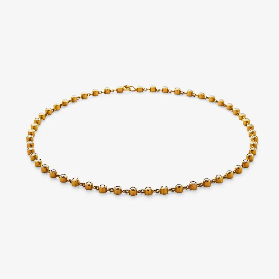 Meadow Rivière Diamond Necklace in 20K Peach Gold- 16"