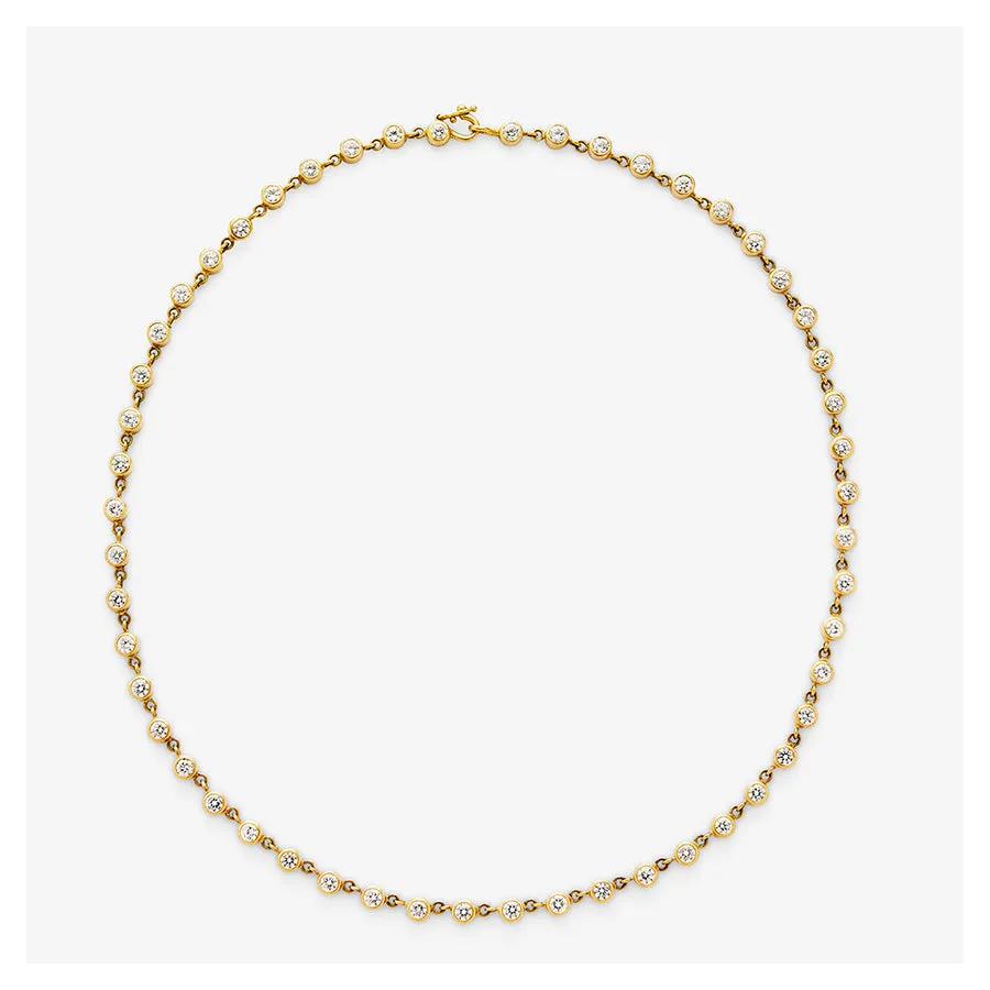 Meadow Rivière Diamond Necklace in 20K Peach Gold- 16"