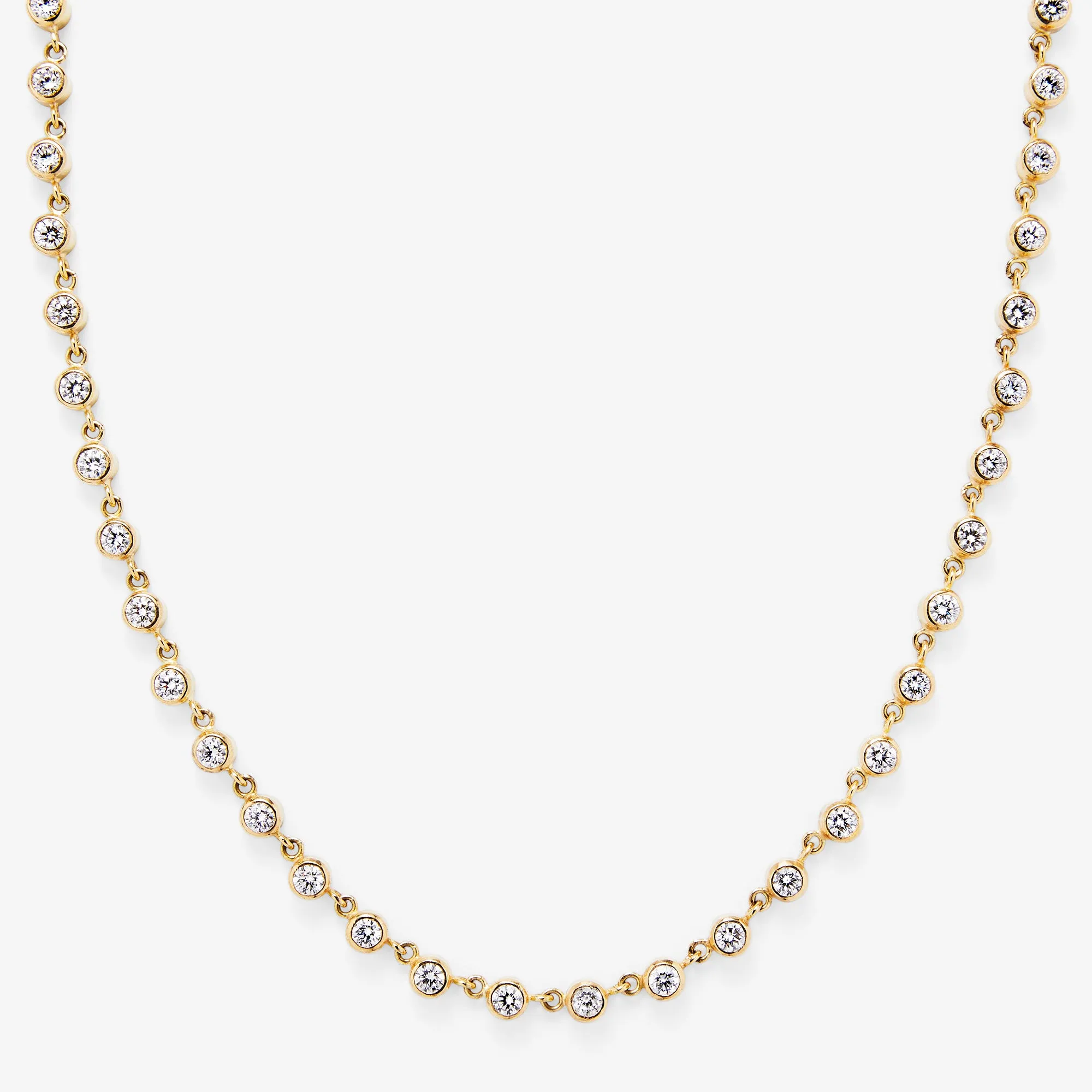 Meadow Rivière Diamond Necklace in 20K Peach Gold- 16"