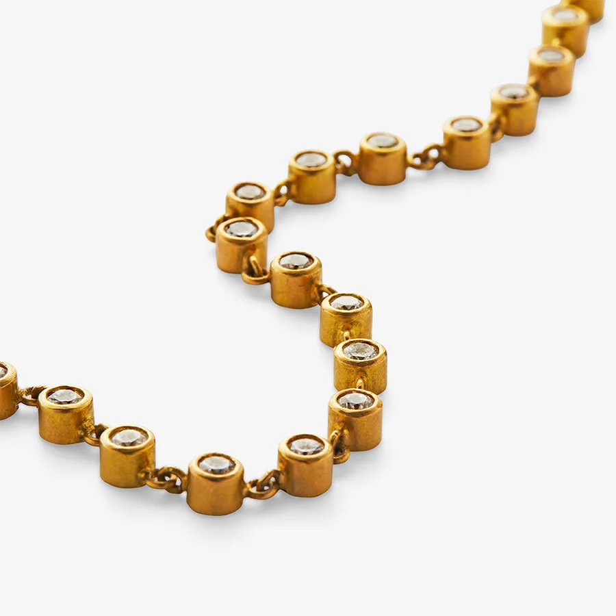 Meadow Rivière Diamond Necklace in 20K Peach Gold- 16"
