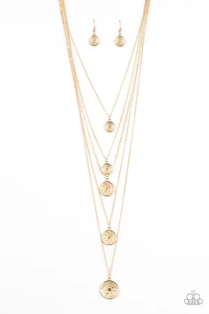 Medallion Marvel Gold Paparazzi Necklace