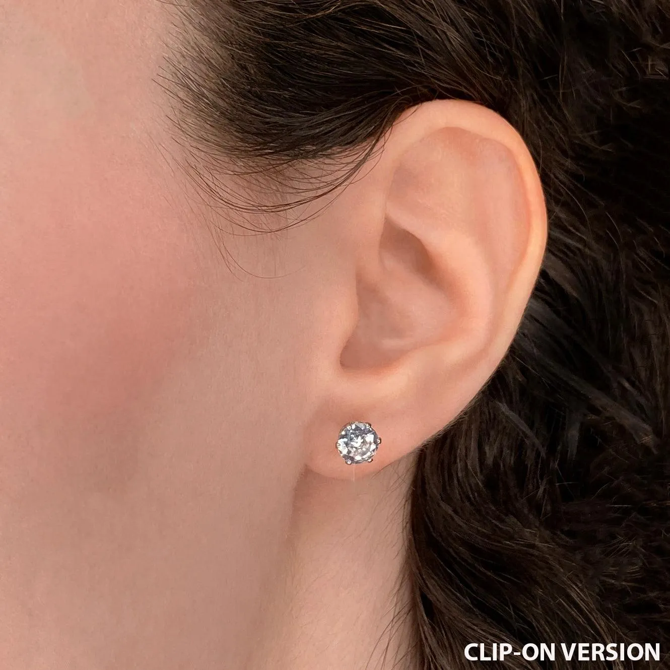 MEDIUM RHINESTONE STUD EARRINGS IN ROSE GOLD