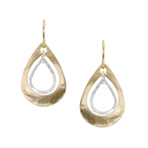 Medium Teardrop Rings Wire Earrings