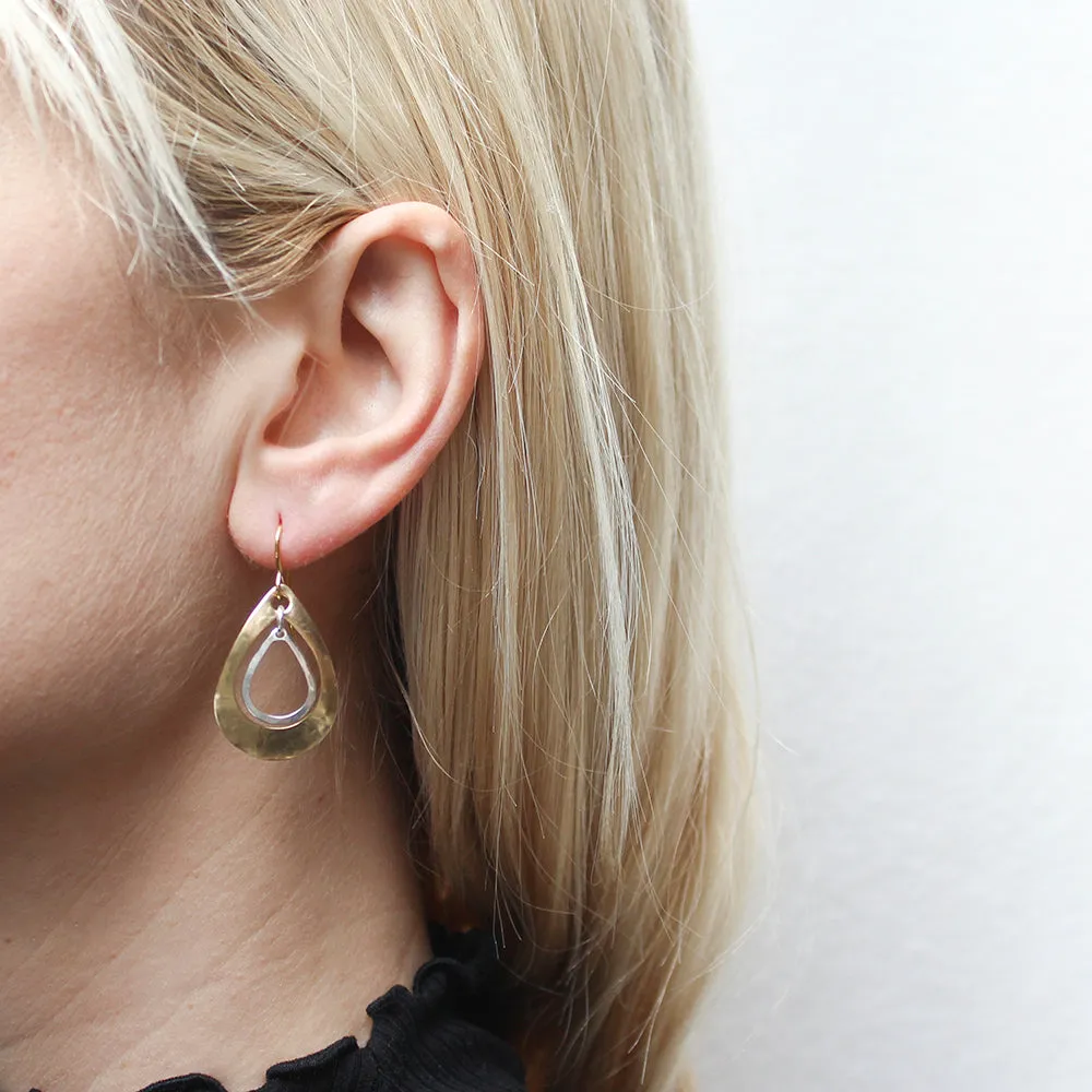 Medium Teardrop Rings Wire Earrings