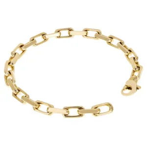 Men's 10k Yellow Gold Solid Handmade Link Chain Bracelet 7" - 9" 7mm