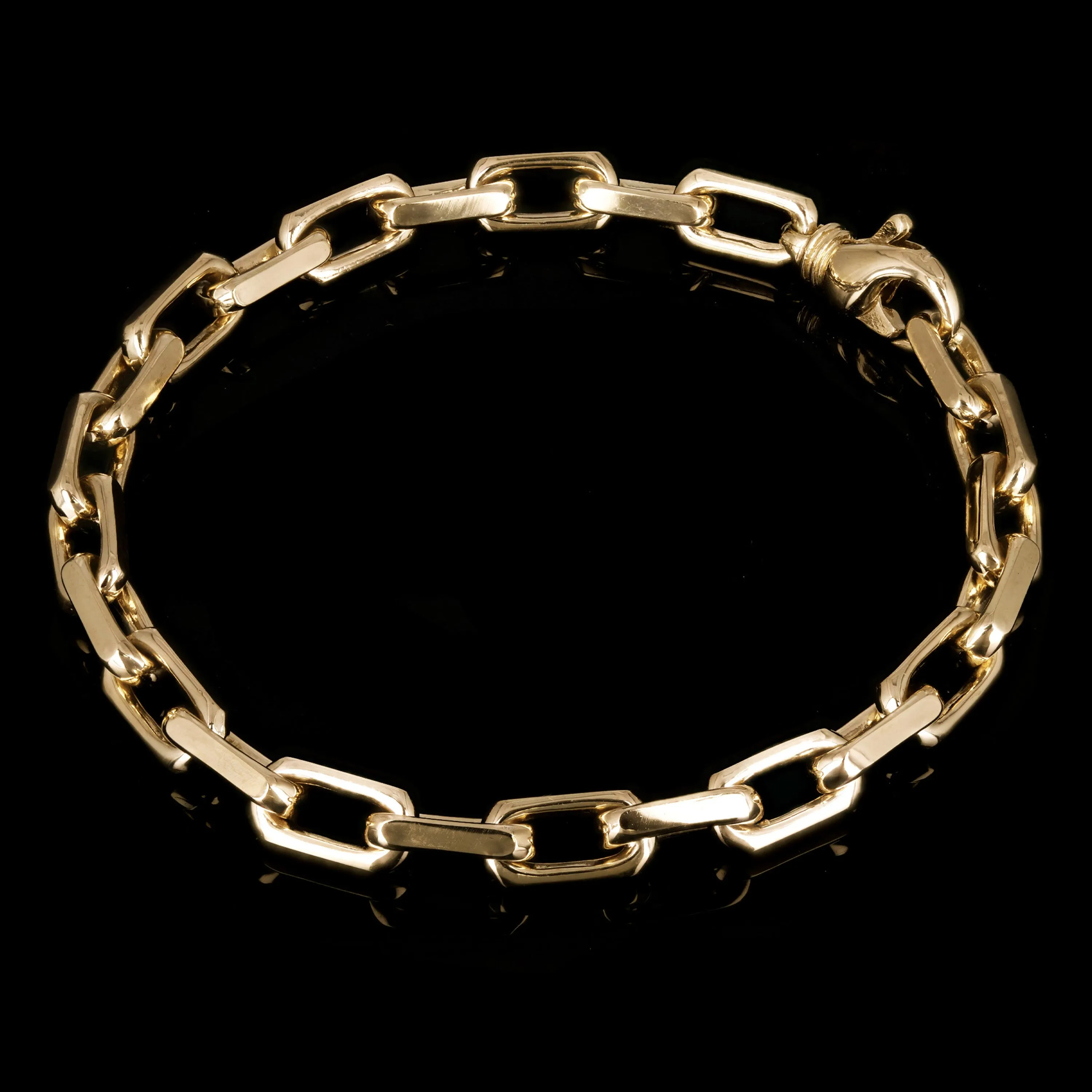 Men's 10k Yellow Gold Solid Handmade Link Chain Bracelet 7" - 9" 7mm