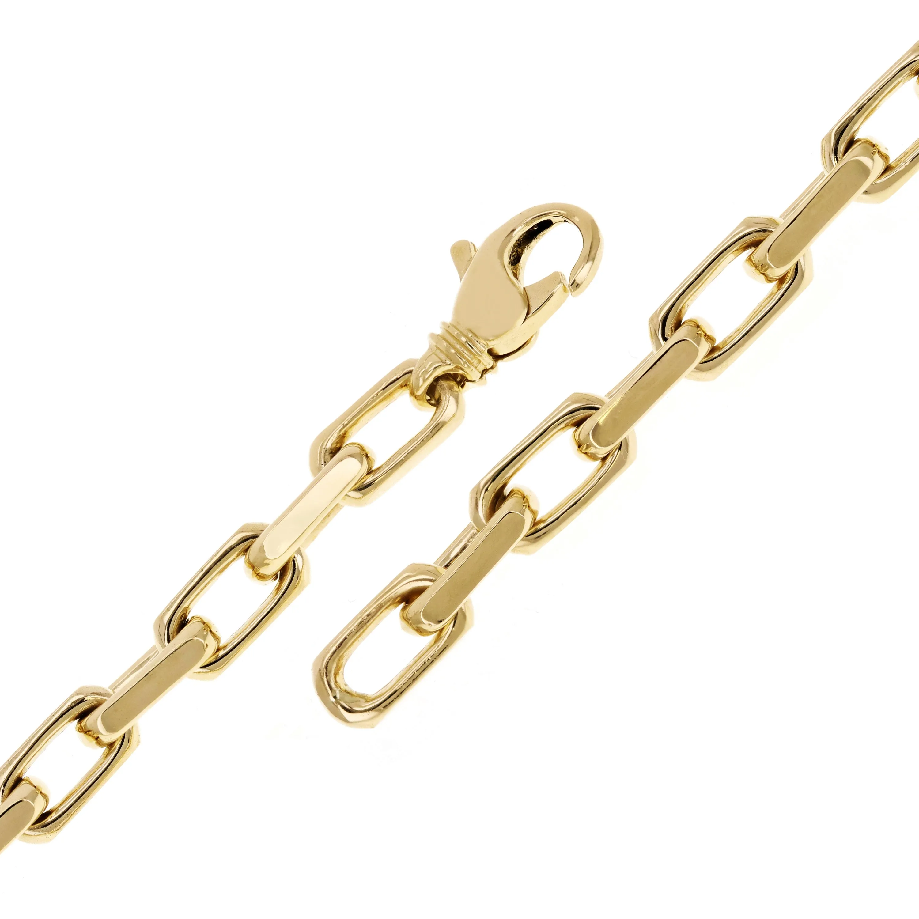 Men's 10k Yellow Gold Solid Handmade Link Chain Bracelet 7" - 9" 7mm