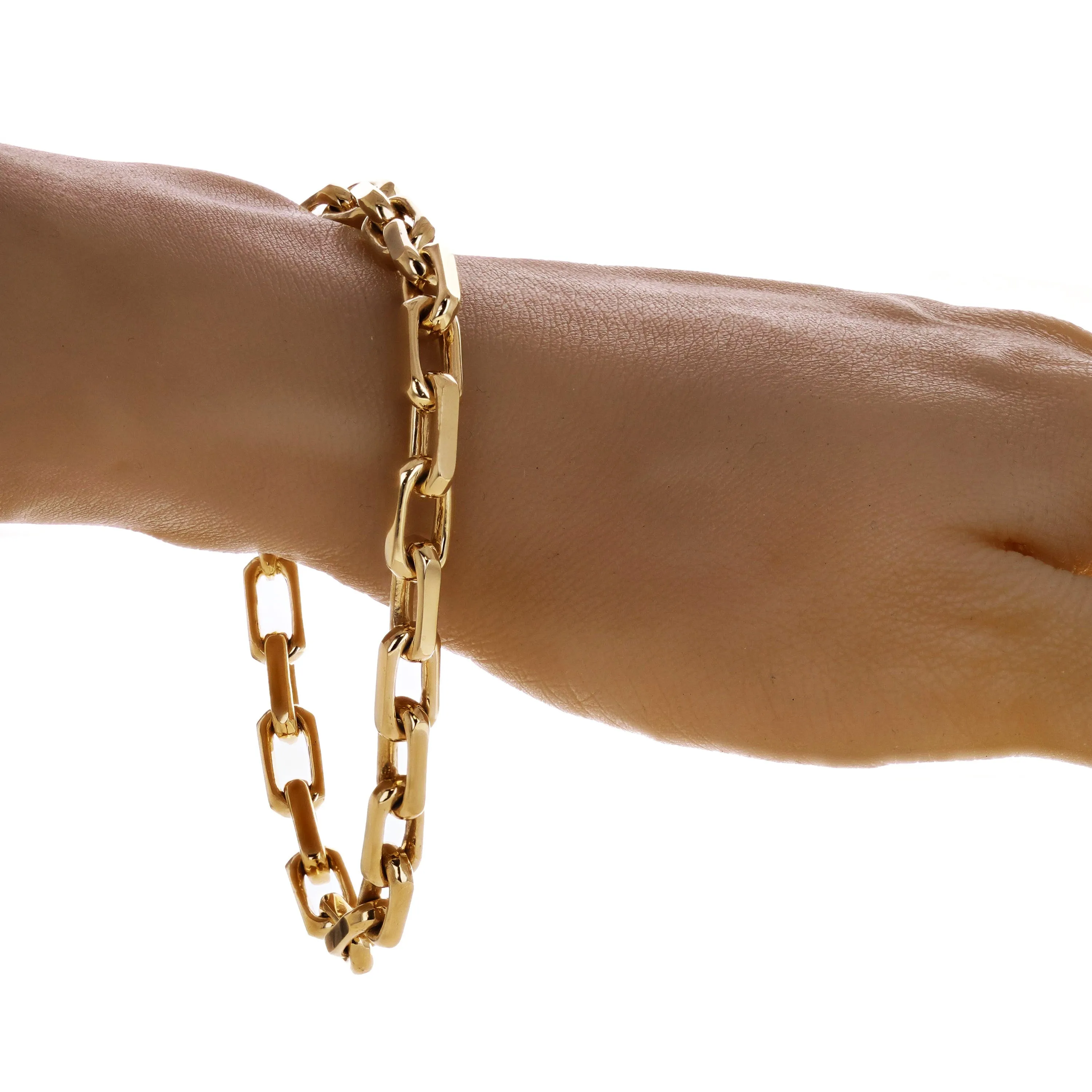 Men's 10k Yellow Gold Solid Handmade Link Chain Bracelet 7" - 9" 7mm