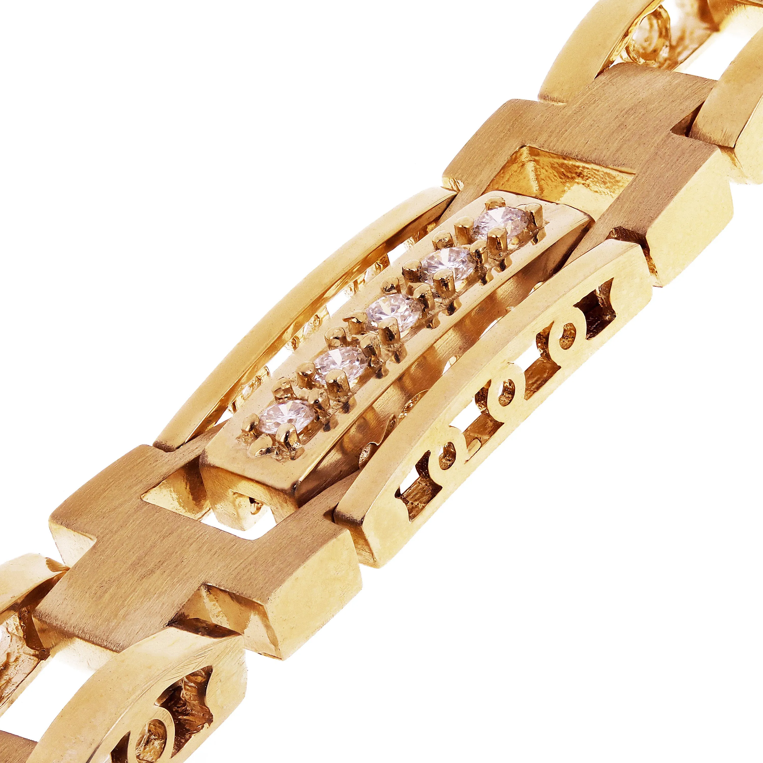 Men's 14k White Gold Diamond Watch Link Bracelet