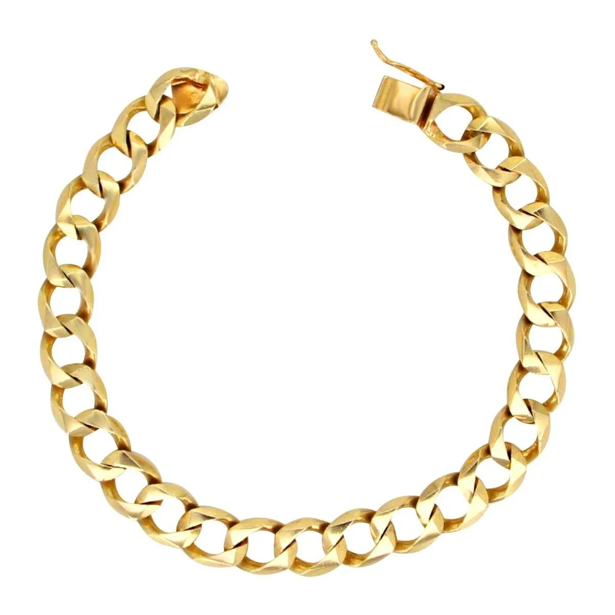 Men's 14k Yellow Gold Solid HeavyCuban Link Chain Bracelet  8.5" 9.8mm 33.7g