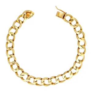 Men's 14k Yellow Gold Solid HeavyCuban Link Chain Bracelet  8.5" 9.8mm 33.7g
