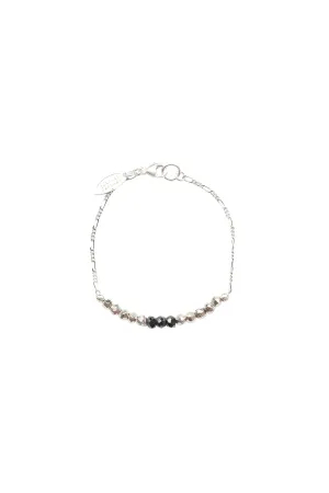 Mermaid Gemstone Kids Bracelet in Gunmetal w/Onyx