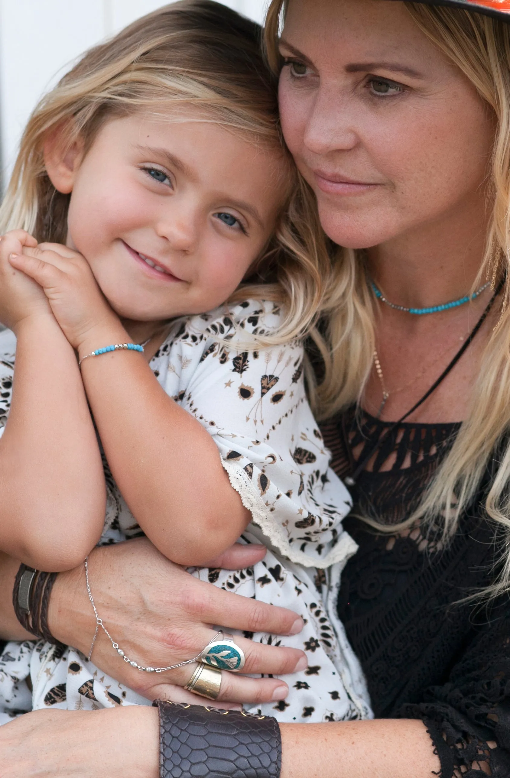 Mermaid Gemstone Kids Bracelet in Gunmetal w/Onyx