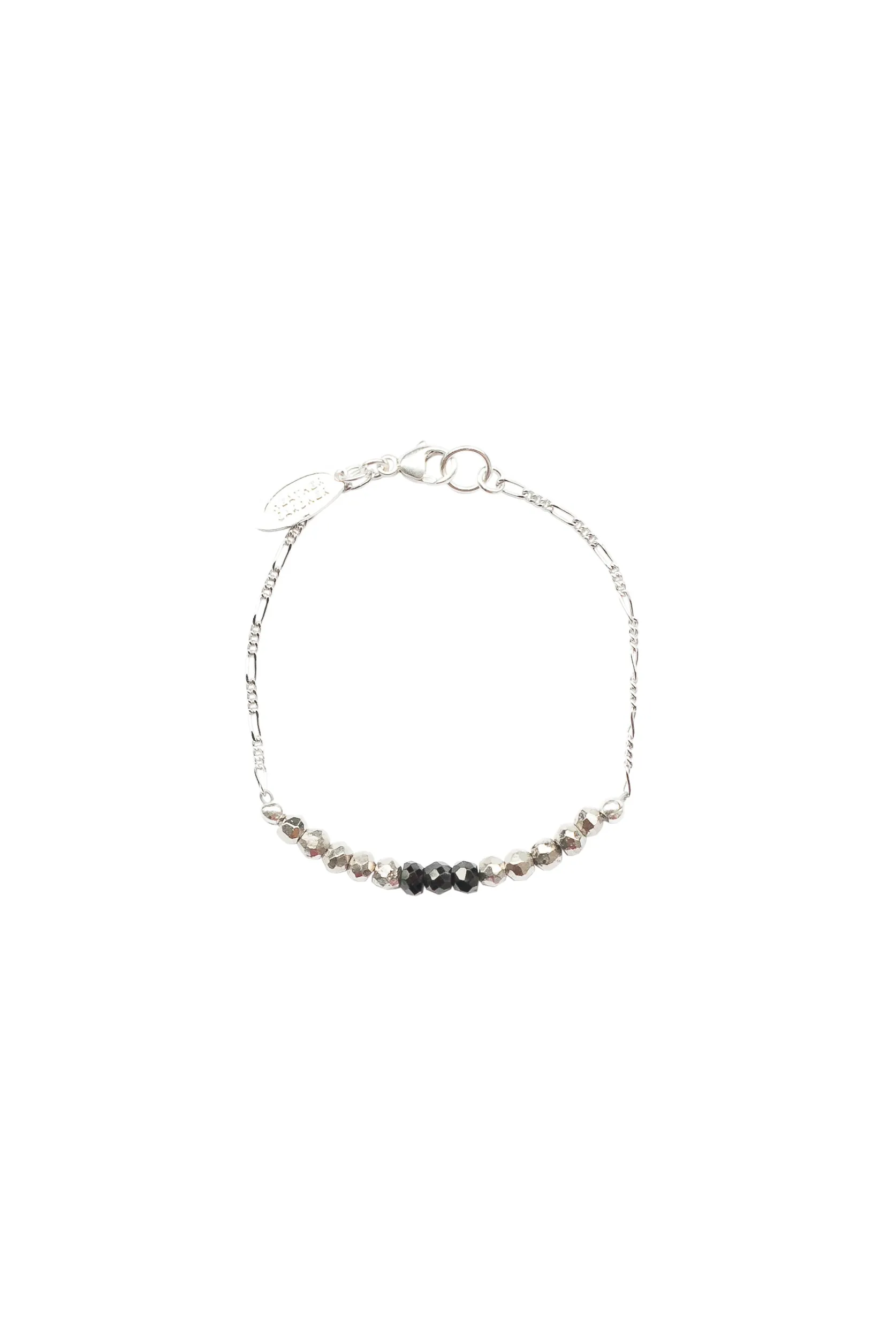 Mermaid Gemstone Kids Bracelet in Gunmetal w/Onyx