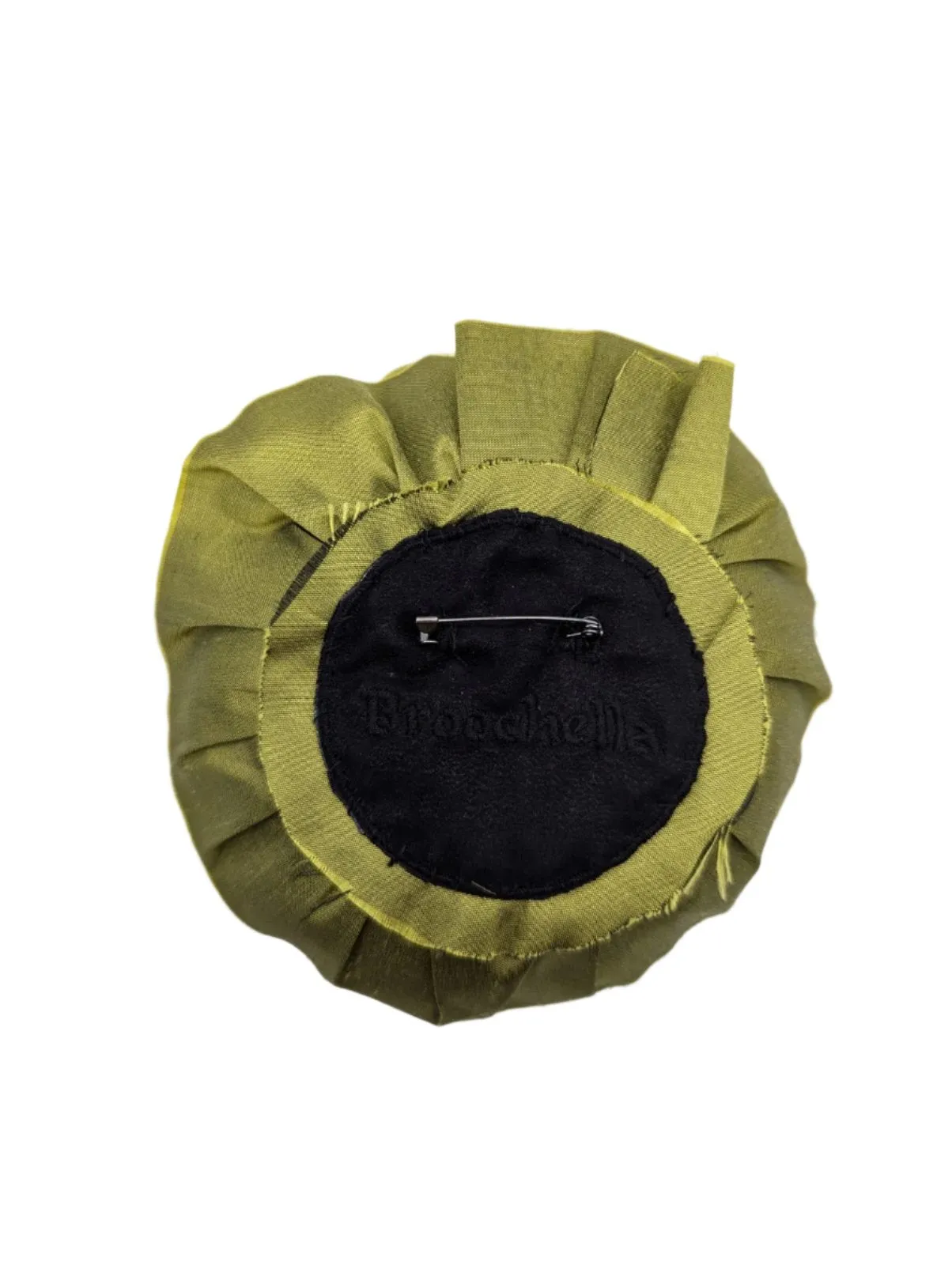 Midnight Olive Satin Bloom Brooch