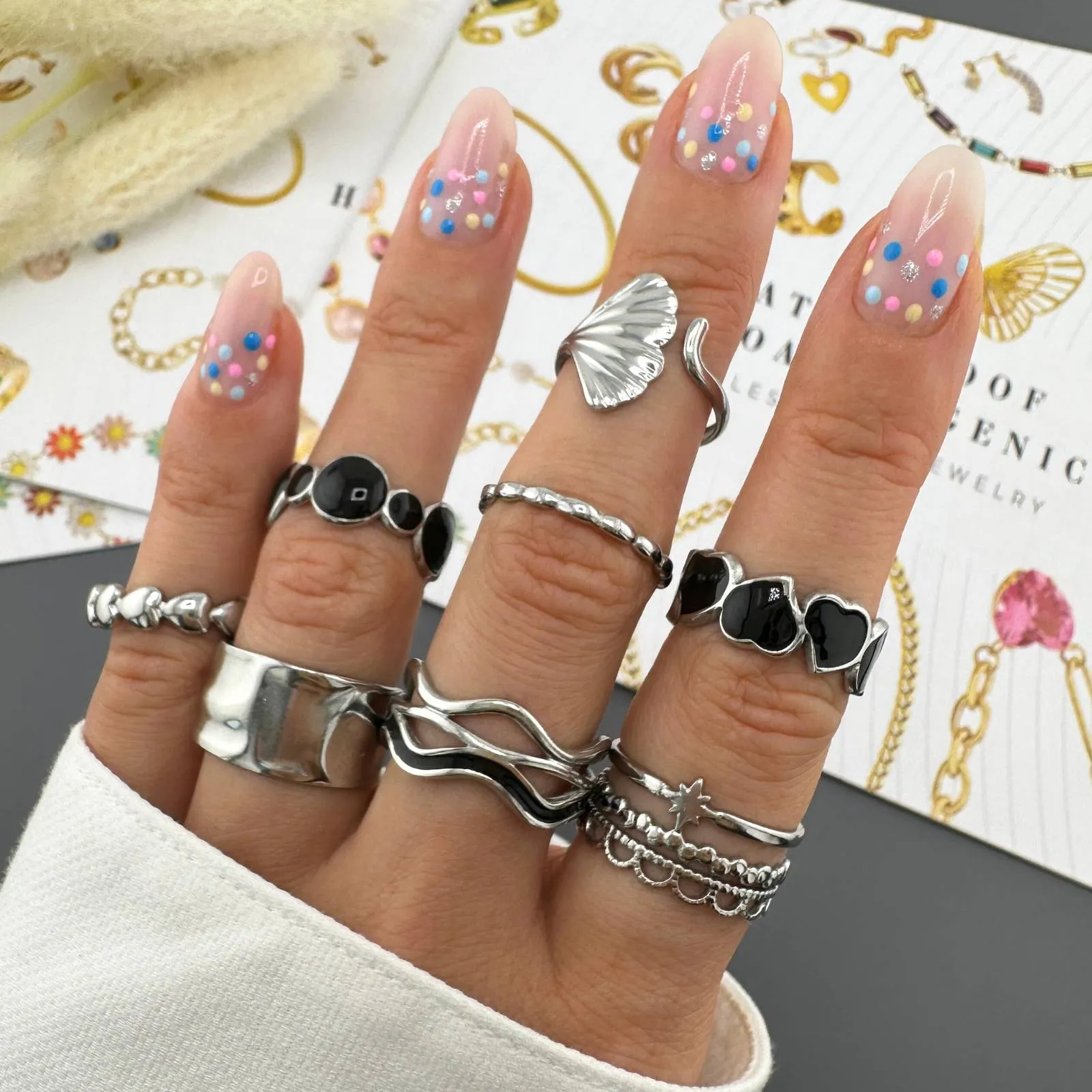 Midnight Orbit Statement Ring – Stainless Steel