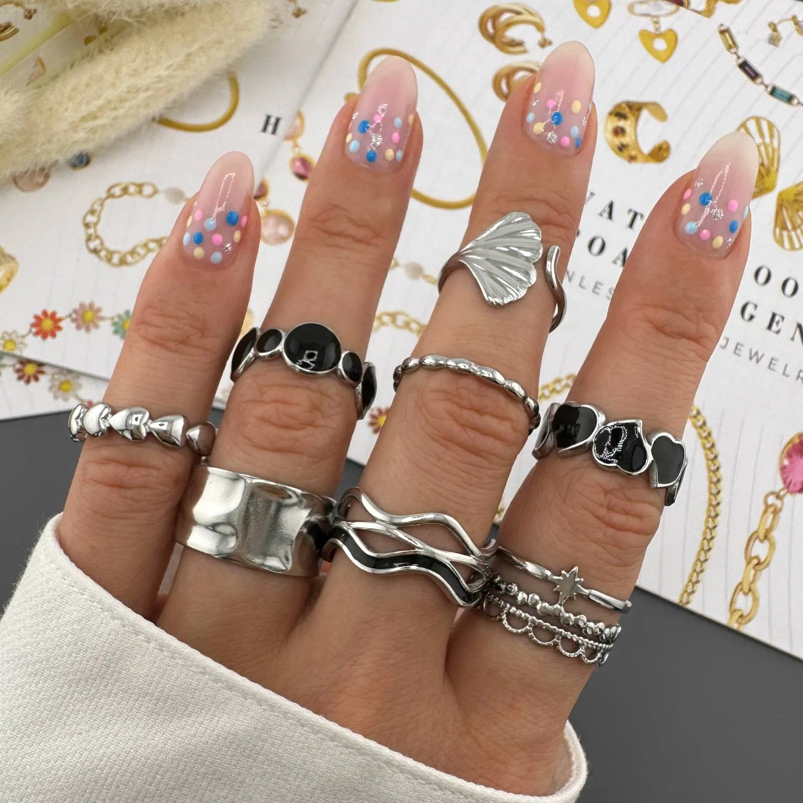 Midnight Orbit Statement Ring – Stainless Steel