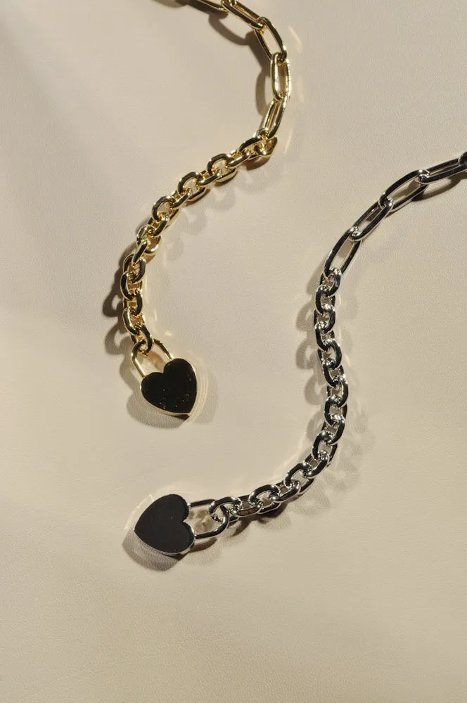 Mie Heart Lock Chain Bracelet