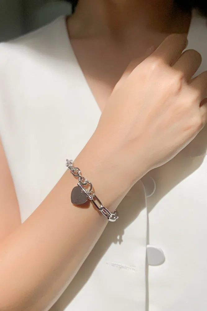 Mie Heart Lock Chain Bracelet