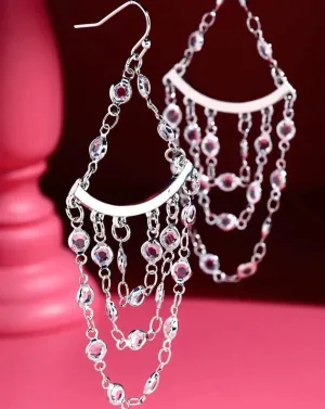 MILEY CRYSTAL DROP CHAIN EARRINGS