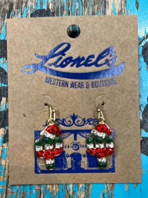 Mini Christmas Cactus Crystal Earrings