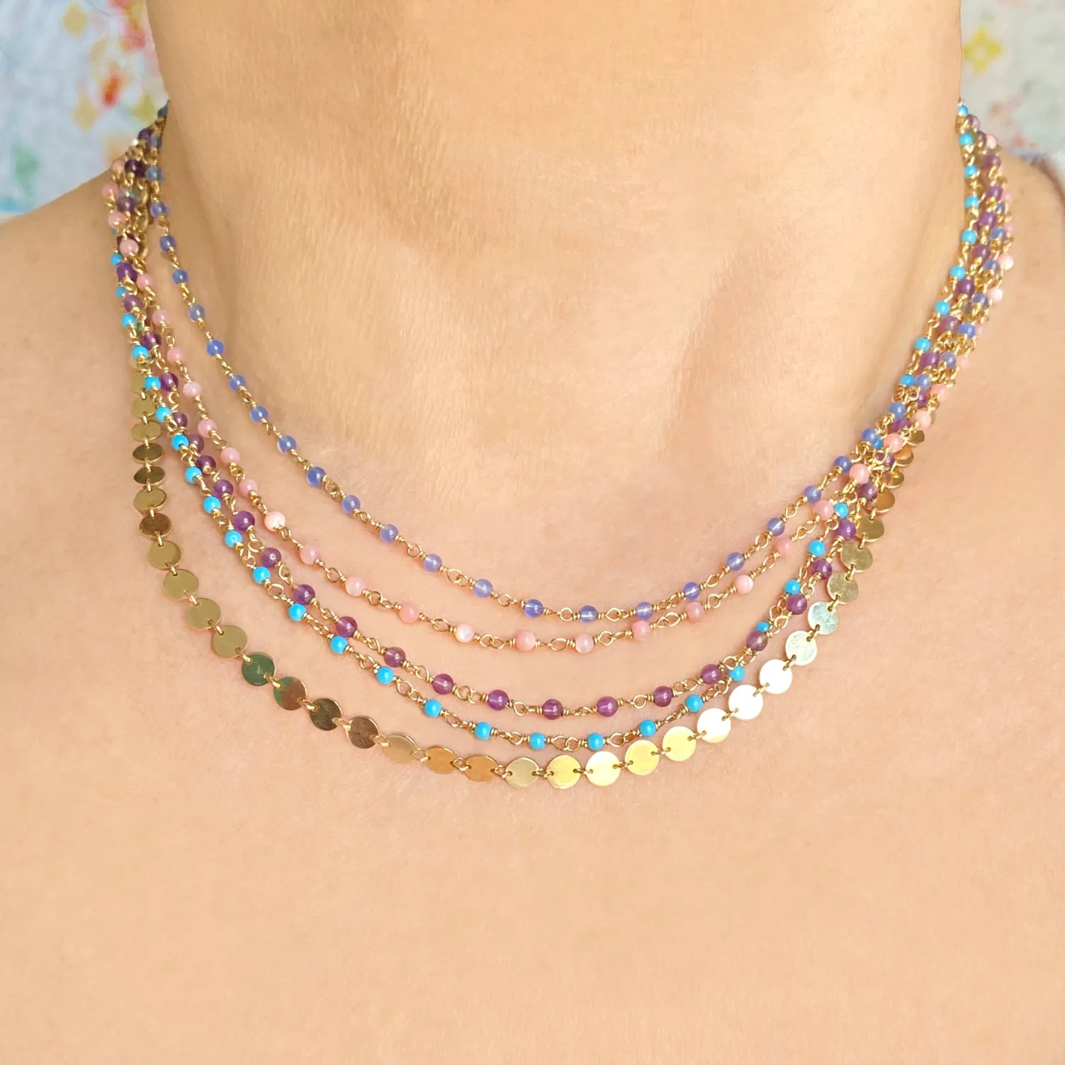 Mini Gypsy Disc Link Necklace