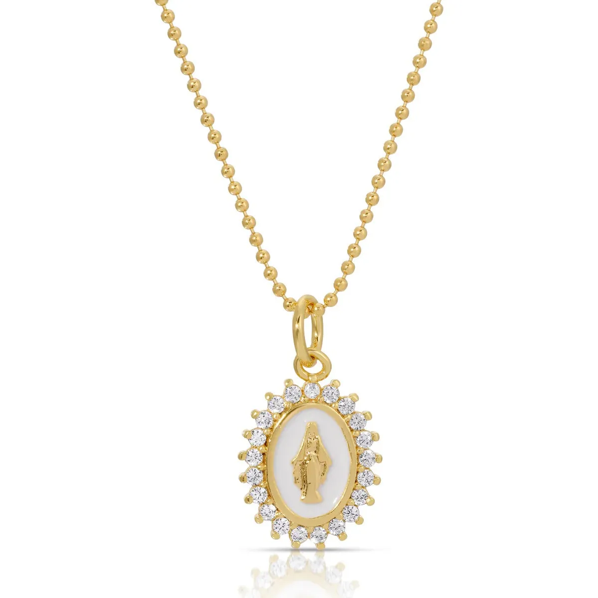 Mini Lady Lourdes Necklace in White