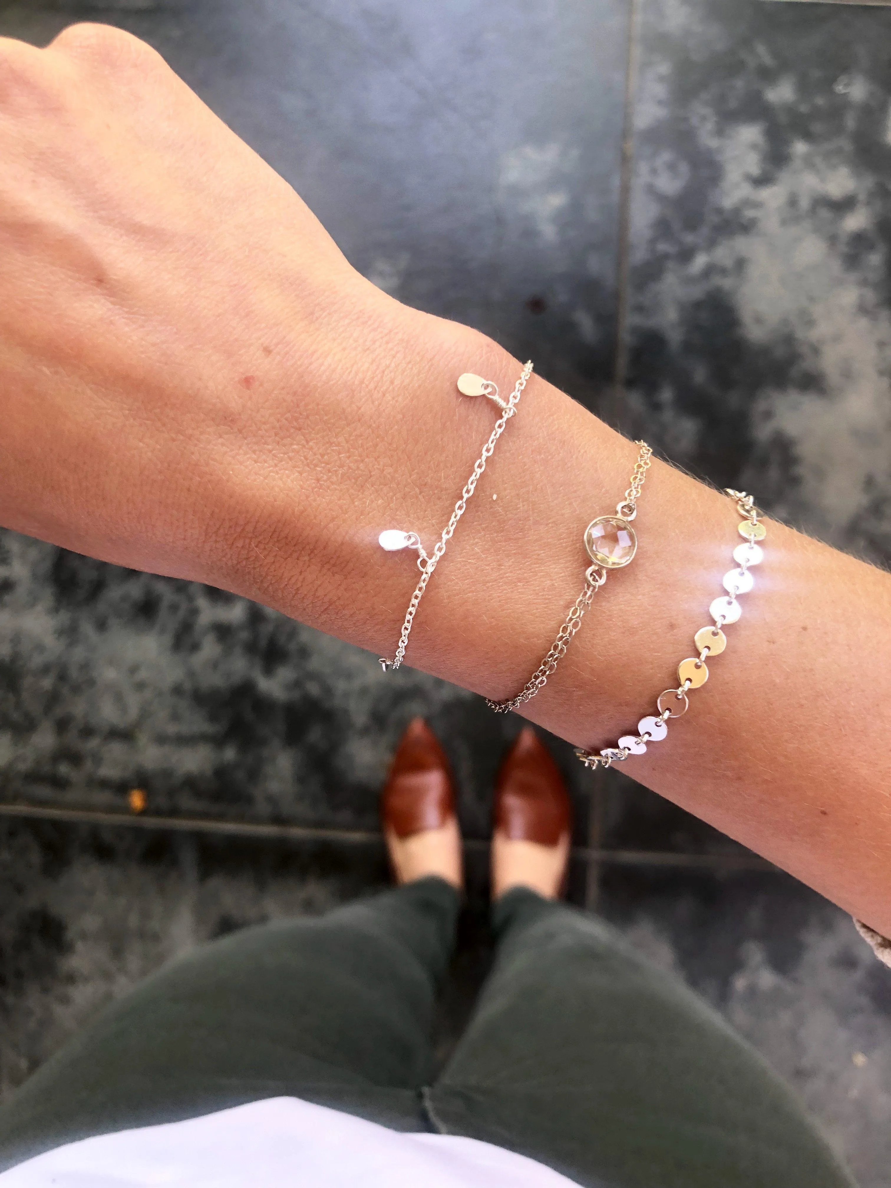 Mini Petal Bracelet in Silver