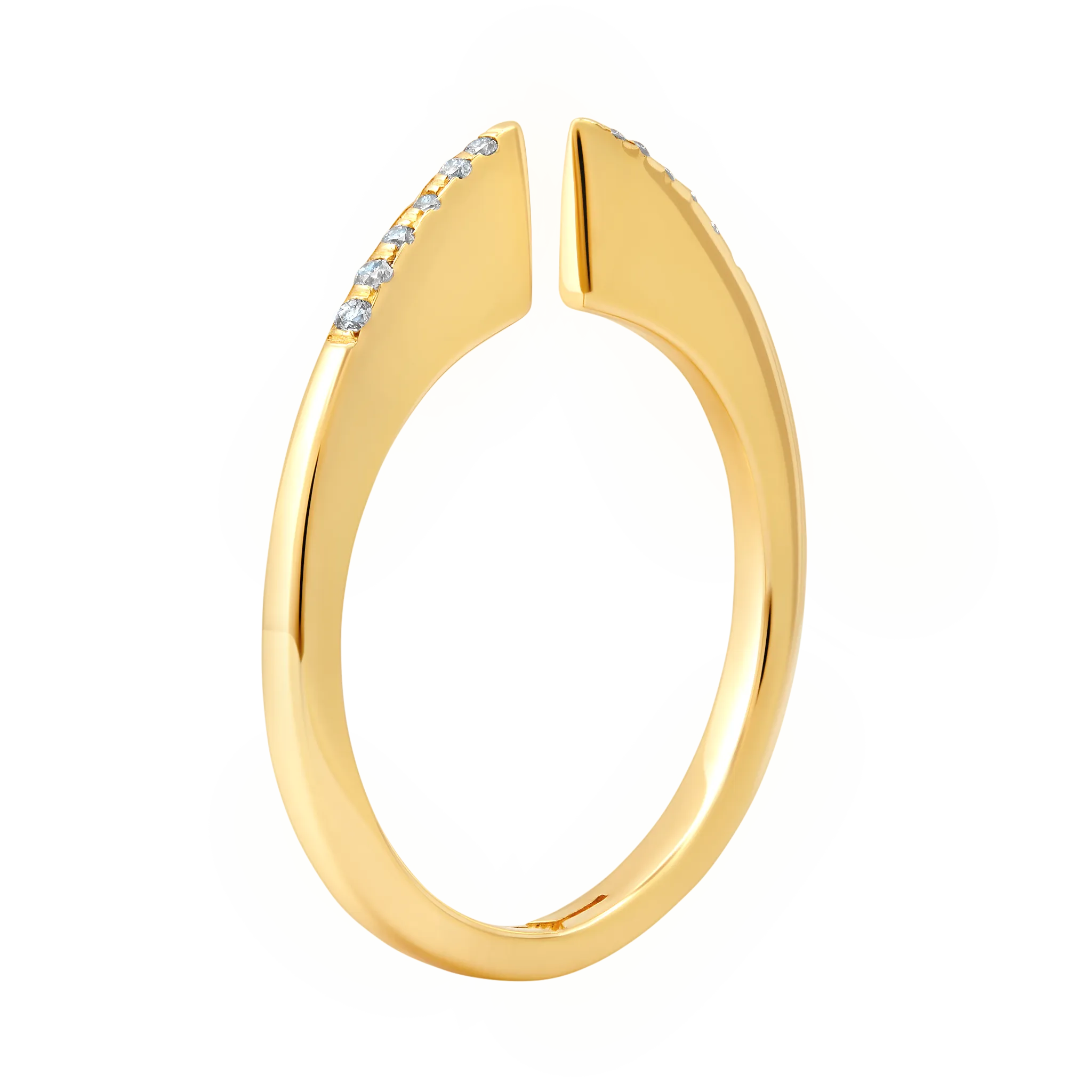 Mitre Ring with Top Pavé White Diamonds